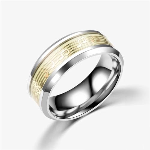 Sopodbacker Rings Ring Ringe Damen Bijouterie Herren Leuchtende Ringe Für Männer Frauen Musikmuster Glühen In Dunklem Paar Ring Hochzeit 6 Gold von Sopodbacker