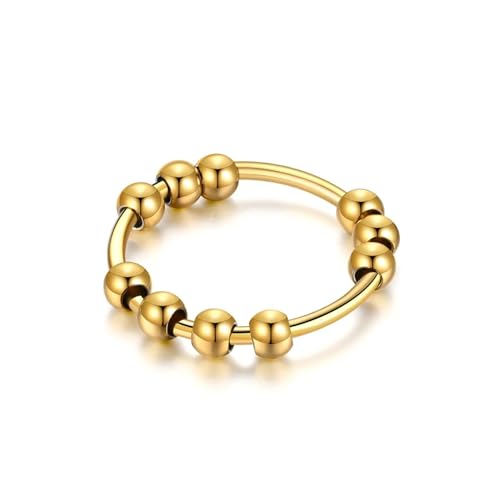 Sopodbacker Rings Ring Ringe Damen Bijouterie Herren Perlen Ringe Stress Ringe Für Frauen Männer Simple 7 Gold von Sopodbacker