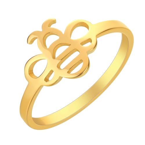 Sopodbacker Rings Ring Ringe Damen Bijouterie Herren Petite Bumble Bee Band Stapelring Für Unisex Einfacher Hochzeitstag Gold von Sopodbacker