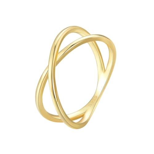 Sopodbacker Rings Ring Ringe Damen Bijouterie Herren Ring Minimalistischer Kreuzring Für Damen 5 Gold von Sopodbacker