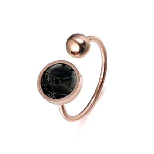 Sopodbacker Rings Ring Ringe Damen Bijouterie Herren Ring Runde Form Schwarz Magnesit Jubiläumsringe Für Frauen 6 Schwarz von Sopodbacker