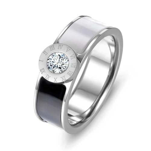 Sopodbacker Rings Ring Ringe Damen Bijouterie Herren Römisches Alphabet Ringe Braut Hochzeit Verlobungsring 6 Silber von Sopodbacker