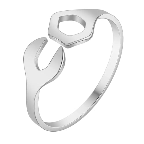 Sopodbacker Rings Ring Ringe Damen Bijouterie Herren Schraubenschlüssel Midi Ring Daumenschlüsselring Einfarbig Daumenring Für Damen Und Herren Party 7 Silber von Sopodbacker