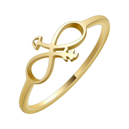 Sopodbacker Rings Ring Ringe Damen Bijouterie Herren Unendlicher Ring Für Frauen Stapelring 8 Zoll Gold von Sopodbacker