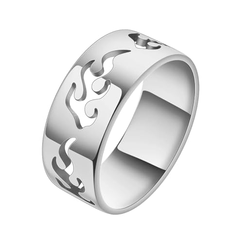 Sopodbacker Rings Ring Ringe Damen Bijouterie Herren Viking Twin Flame Hollow Paar Ring Für Frauen Männer Vintage Hochzeitsfeier 8 Silber von Sopodbacker