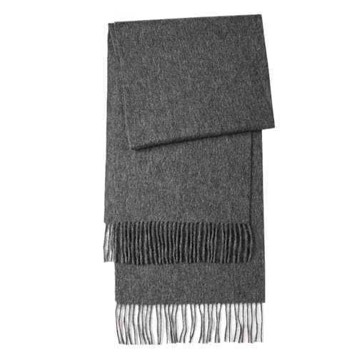 Sopodbacker Schals Damen Tücher Halstuch Scarf Wolle Gestrickt Schal Frauen Herbst Mode Klassisch Kariert Einfarbig Schal Warm Einheitsgröße Grau von Sopodbacker