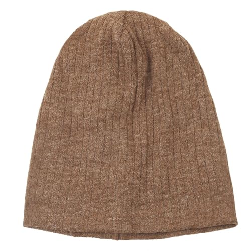 Sopodbacker Strickmützen Hüte Mützen Caps Beanie Mütze Frauen Casual Gestreifte Skullies Mützen Femme Weich Slouchy Gestrickt Gerippte Mützen Damen Baggy Strickmützen Khaki von Sopodbacker