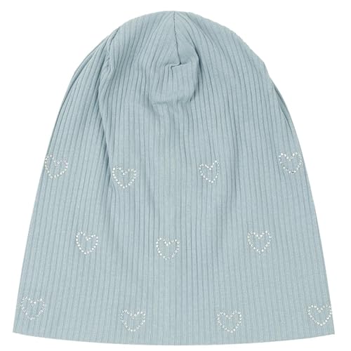 Sopodbacker Strickmützen Hüte Mützen Caps Beanie Mütze Frauen Liebe Herz Skullies Mütze Casual Gestrickt Weich Einfarbig Gerippte Hauben Slouchy Hut Blau von Sopodbacker