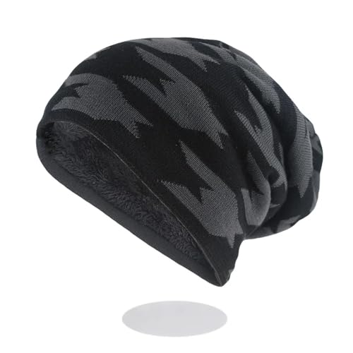 Sopodbacker Strickmützen Hüte Mützen Caps Beanie Mütze Männer Winter Warme Mützen Männliche Outdoor Mützen Skullies Weiche Baumwolle Strickmützen 52-62Cm Schwarz von Sopodbacker