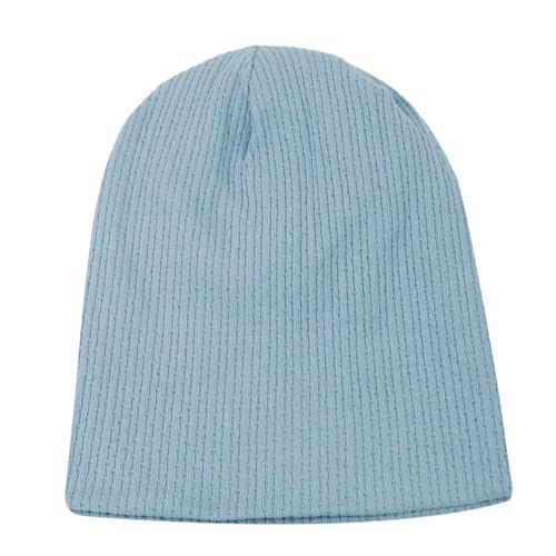 Sopodbacker Strickmützen Hüte Mützen Caps Beanie Mütze Mützen Strickmütze Einfarbig Hip Hop Totenköpfe Haube Herbst Winter Warme Mütze Blau von Sopodbacker