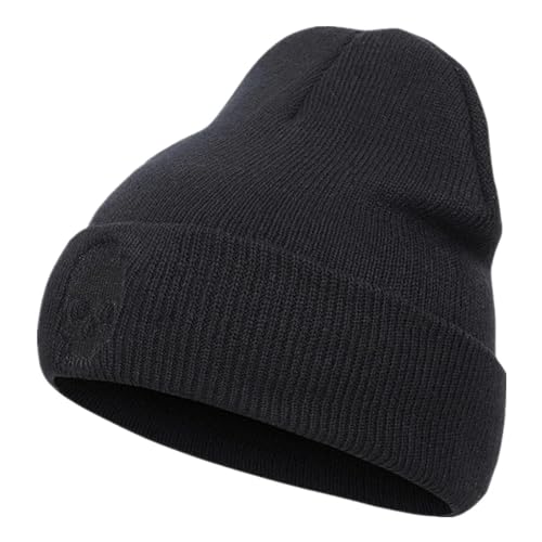 Sopodbacker Strickmützen Hüte Mützen Caps Beanie Mütze Unisex Strickmütze Herbst Winter Beanie Hüte Frau Mann Warme Mütze 55Cm-58Cm Schwarz von Sopodbacker