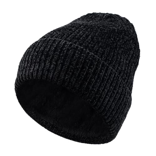 Sopodbacker Strickmützen Hüte Mützen Caps Beanie Mütze Winter Dicke Warme Mütze Frau Strickmütze Männer Skimützen Kopf55-61Cm Schwarz von Sopodbacker