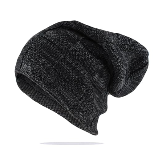 Sopodbacker Strickmützen Hüte Mützen Caps Beanie Mütze Winter Mützen Skullies Männer Warme Mütze Gestrickte Mütze Casual Star Hüte Mütze 55-62M Schwarz von Sopodbacker