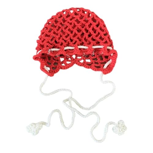 Sopodbacker Strickmützen Hüte Mützen Caps Beanie Saisonal Hut Einfach Einfarbig Jugend Quasten Outdoor Aktivität Rot von Sopodbacker