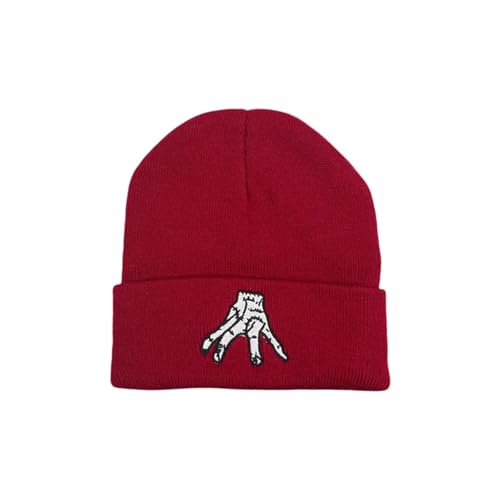 Sopodbacker Strickmützen Hüte Mützen Caps Beanie Stickerei Mützen Winddicht Warm Strickmütze Outdoor Sport Kappe Unisex Paar Geschenk Rot von Sopodbacker