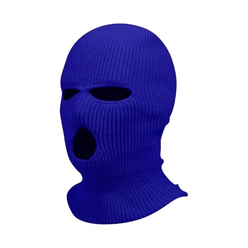 Sopodbacker Strickmützen Hüte Mützen Caps Beanie Winter Männer Gesichtsmaske Warme Sport Skimütze DREI Loch Outdoor Strickpullover Hut Blau von Sopodbacker