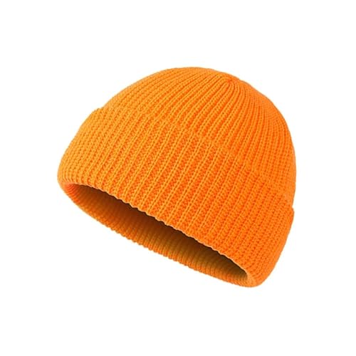 Strickmützen Hüte Mützen Caps Beanie Mütze Strickmütze Männer Frauen Mützen Einfache Warme Skullies Mützen Solide Herbst Winter Mütze Mütze Einheitsgröße Orange von Sopodbacker