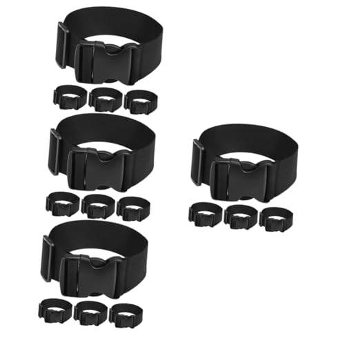 Sosoport 16 STK Zeltgurte Koffer fixieren Gepäckzubehör Koffergurt mit Schnellverschluss gepäckband Gepäckgurte für Koffer Tasche Gepäckbefestigungsgurte Rucksackriemen tauschen Nylon Black von Sosoport