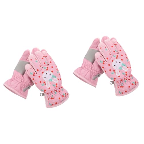 Sosoport 2 Paar Skihandschuhe für Mädchen Handschuhe Kinder kinderhandschuhe wasserdichte Fäustlinge für Kinder Outdoor-Handschuhe für Mädchen Schneehandschuhe Skihandschuhe für Kinder Rosa von Sosoport