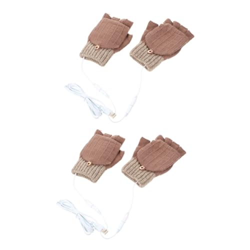 Sosoport 2 Paar beheizbare Handschuhe USB beheizte Handschuhe thermohandschuhe Fahrradhandschuhe für den Winter warme sporthandschuhe Handschuhe für Männer Arbeitshandschuhe Wärmehandschuh von Sosoport