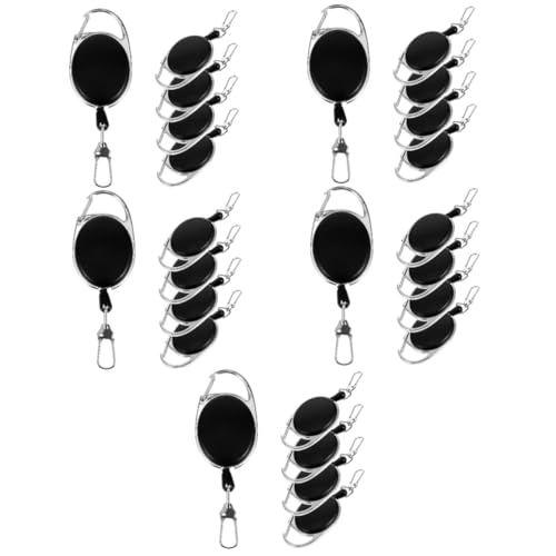 Sosoport 25 STK einziehbarer Schlüsselanhänger ausziehbarer schlüsselanhänger Retractable Keychain Flexibler Schlüsselanhänger -Schlüsselanhänger mit Riemen Karabinerhaken Metall von Sosoport