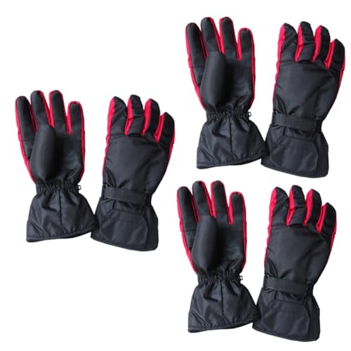 Sosoport 3 Paare Heizhandschuhe Fäustlinge Fahrradhandschuhe für den Winter warme Wollhandschuhe Fahrradhandschuhe für Herren Handschuhe zum Training reißverschlüsse spannverschluss Black von Sosoport