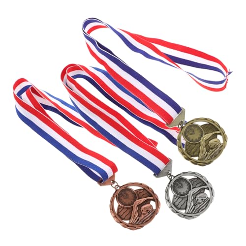 Sosoport 3 Stück Schwimmmedaille Auszeichnung Medaille Modell Auszeichnungen Wettbewerb Medaille Auszeichnung Trophäe Medaillen Party Requisite Hängende Medaille Lanyard Metall Medaille von Sosoport