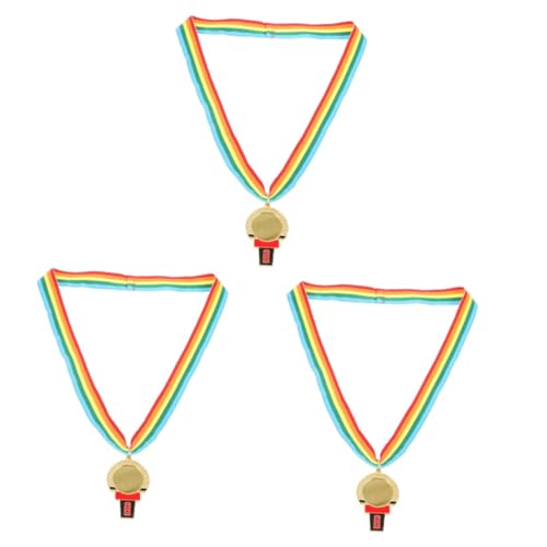 Sosoport 3St die Medaille Spielpreise für Erwachsene Medaillen, Partygeschenke Rennmedaille belohnung kinder party für kinder Kinderpreis Kindermedaillen-Stütze Zinklegierung von Sosoport