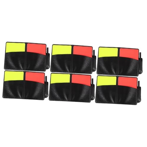 Sosoport 6 Sätze Schiedsrichter Grenzfahne Fußball Schiedsrichter Karten Fußball Schiedsrichter Ausrüstung Schiedsrichter-Strafkarten Fußballkarte rote Karten Schiedsrichter Brieftasche von Sosoport