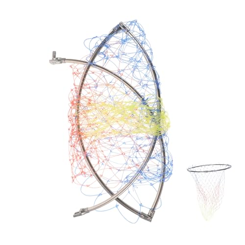 Sosoport Farbdrucknetz Angelnetz mit Edelstahlkopf Abnehmbares Fischernetz Leichtes Fischernetz Fischernetzkorb Fischnetz fangen Ködernetz Fischfangzubehör Angelfangkorb Rostfreier Stahl von Sosoport