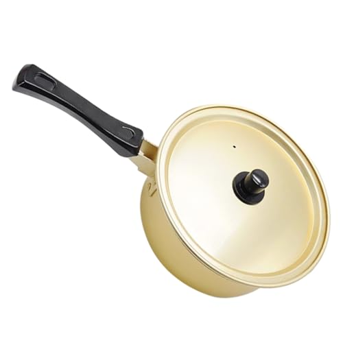 Sosoport Kleiner Nudel- und Suppentopf Milcherhitzertopf Hühnernudelsuppe Topfnudeln Nicht Kochen Essen Pressure Cooker druckkochtopf Wok Koreanischer Ramen-Topf Metalltopf Aluminium Golden von Sosoport