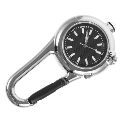 Sosoport Outdoor-Uhr nachtuhr Nacht Uhr Wrist Watch wetterfeste Uhr Sports Watch kleine Karabineruhr Taschenuhr Kletteruhr Clipuhr aus Edelstahl mit Clip ansehen Rostfreier Stahl Silver von Sosoport