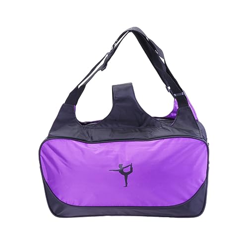 Sosoport Reise umhängetasche reisebeutel Reisetasche Bag for travel sportbag Sporttasche mit Träger für Yogamatten Yogadecke Yoga-Matten Schwarze Turnbeutel Yogamatten-Tragetasche Violett von Sosoport