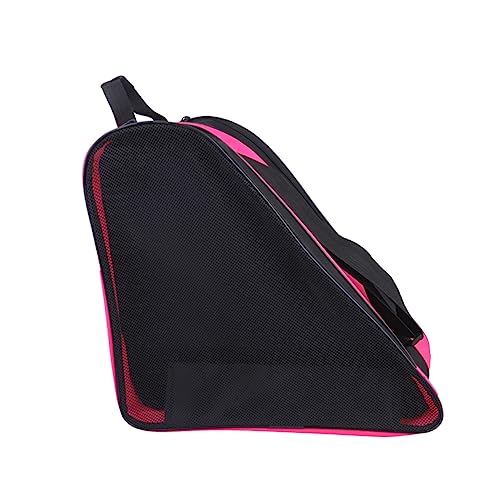 Sosoport Rollschuh Tasche Für Dreieckige Aufbewahrungstasche Aus Dickem Mesh Stoff Mit Schultergurt Hochkapazität Für Rollschuhe Pink von Sosoport