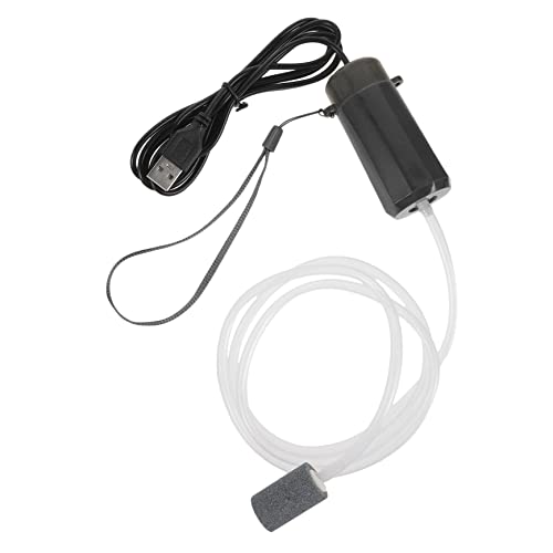 Sosoport USB-sauerstoffpumpe Vakuum Tanklos Fisch Sprudler Kabel Kompressor Schwimmbad Kleine Luftpumpe Automatisch Reiniger Tauchfähig Teich Flasche Zusammenklappbar Haustier Black Abs von Sosoport