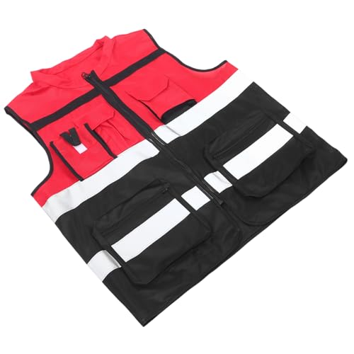 Sosoport Warnweste Bauarbeitsweste Trainingsweste reflektierende Jacke reflektorweste reflektierende Weste Outdoorweste mit Tasche reflektierende Sicherheitsweste sichere Weste Nylongewebe von Sosoport