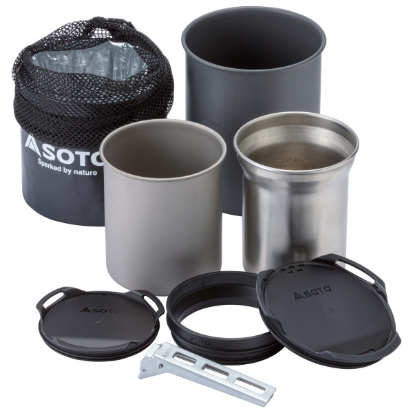 Soto - Thermostack + Cook Set Combo - Topf Gr 350 + 400 + 750 ml grau von Soto