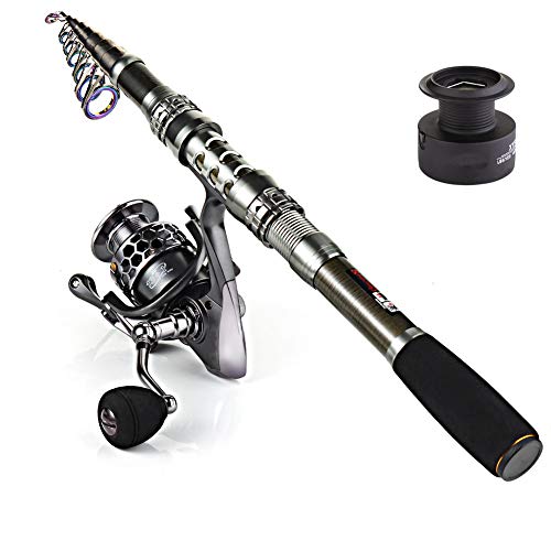 Sougayilang Angel- und Rollen-Kombination, tragbar, Teleskopangel, Stationärrolle, für Reisen/Salzwasser/Süßwasser-Angeln, 3.3M/10.8FT Rod+XY5000 Reel Sougayilang Angel- und Rollen-Kombination, tragbar, Teleskopangel, Stationärrolle, für Reisen/Salzwasser/Süßwasser-Angeln, 3.3M/10.8FT Rod+XY5000 Reel von Sougayilang