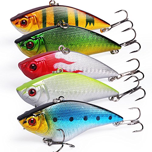 Sougayilang Angelköder, groß, Harte Köder, Minnow VIB Köder mit Diskanthaken, lebensechte Schwimmköder Sougayilang Angelköder, groß, Harte Köder, Minnow VIB Köder mit Diskanthaken, lebensechte Schwimmköder von Sougayilang