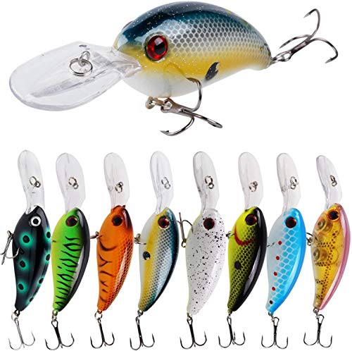 Sougayilang Angelköder Shallow Deep Diving Swimbait Crankbait Angeln Wobble Multi Jointed Hard Baits für Bass Forellen Süßwasser und Salzwasser 8St Sougayilang Angelköder Shallow Deep Diving Swimbait Crankbait Angeln Wobble Multi Jointed Hard Baits für Bass Forellen Süßwasser und Salzwasser 8St von Sougayilang
