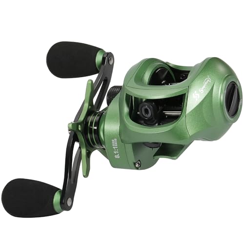Sougayilang Angelrolle Baitcast, Baitcast-Angelrollen mit 9 + 1BB, magnetisches Bremssystem, grün, rechts Sougayilang Angelrolle Baitcast, Baitcast-Angelrollen mit 9 + 1BB, magnetisches Bremssystem, grün, rechts von Sougayilang