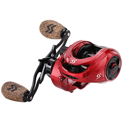 Sougayilang Baitcasting-Rollen, 8:1 Übersetzungsverhältnis, Angelrolle mit magnetischem Bremssystem, Wurfrolle, 9 + 1 Kugellager, super glatt, korrosionsbeständig, Baitcaster-Rolle, Rechtshänder (rot) Sougayilang Baitcasting-Rollen, 8:1 Übersetzungsverhältnis, Angelrolle mit magnetischem Bremssystem, Wurfrolle, 9 + 1 Kugellager, super glatt, korrosionsbeständig, Baitcaster-Rolle, Rechtshänder (rot) von Sougayilang