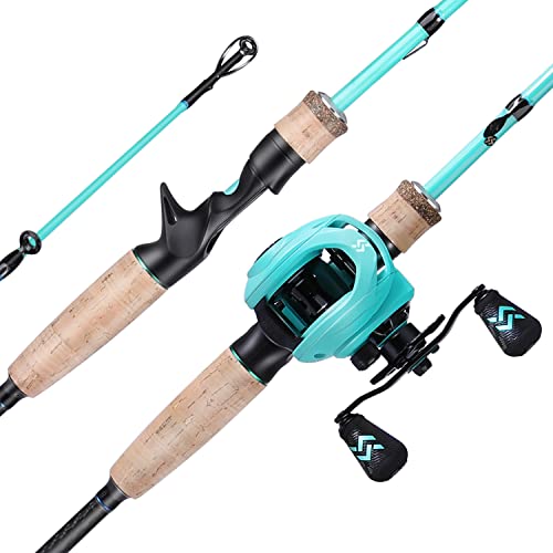 Sougayilang Baitcaster Combos, Leichte Baticasting Combo, 2 Abschnitte M/MH Baitcasting Rod Combo, 5.9FT/6.9FT Angelrute und Rollen-Kit-1.8CL-R von Sougayilang