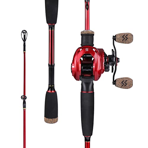 Sougayilang Baitcasting Combo, 2 Abschnitte M/MH Lightweight Baitcasting Rod und 8.0:1 Baitcaster Reel, Angelrute und Rolle Combo für Reisen Salzwasser Süßwasser-2.1L Sougayilang Baitcasting Combo, 2 Abschnitte M/MH Lightweight Baitcasting Rod und 8.0:1 Baitcaster Reel, Angelrute und Rolle Combo für Reisen Salzwasser Süßwasser-2.1L von Sougayilang