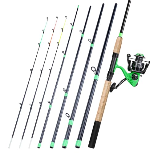 Sougayilang Feeder Rute mit 3 Tips Protable Angelstange, 3000 Größen Spinnrolle, Spinning Travel Rod Vollsortiment Action Karpfen Grobe Rute- Grün Sougayilang Feeder Rute mit 3 Tips Protable Angelstange, 3000 Größen Spinnrolle, Spinning Travel Rod Vollsortiment Action Karpfen Grobe Rute- Grün von Sougayilang