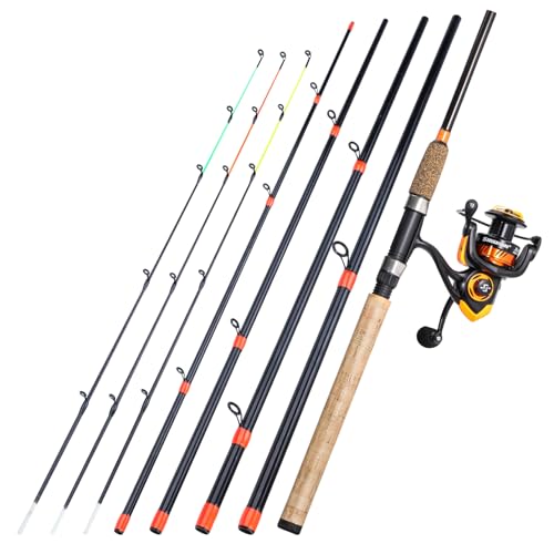 Sougayilang Feeder Rute mit 3 Tips Protable Angelstange, 3000 Größen Spinnrolle, Spinning Travel Rod Vollsortiment Action Karpfen Grobe Rute- Orange Sougayilang Feeder Rute mit 3 Tips Protable Angelstange, 3000 Größen Spinnrolle, Spinning Travel Rod Vollsortiment Action Karpfen Grobe Rute- Orange von Sougayilang