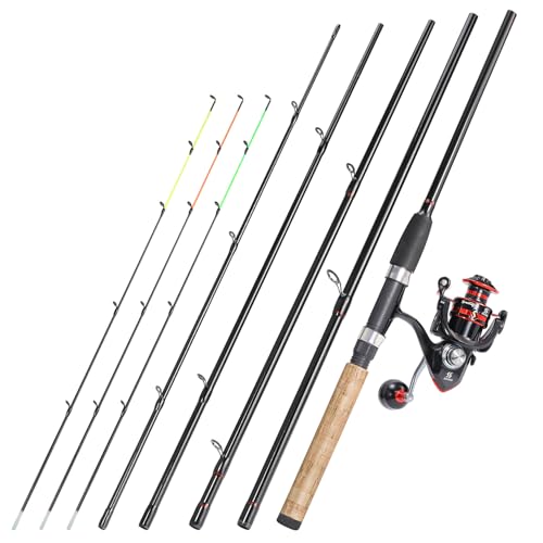 Sougayilang Feeder Rute mit 3 Tips Protable Angelstange, 3000 Größen Spinnrolle, Spinning Travel Rod Vollsortiment Action Karpfen Grobe Rute- Rot Sougayilang Feeder Rute mit 3 Tips Protable Angelstange, 3000 Größen Spinnrolle, Spinning Travel Rod Vollsortiment Action Karpfen Grobe Rute- Rot von Sougayilang