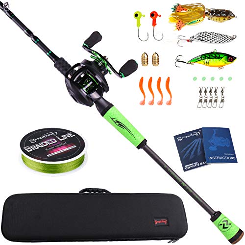 Sougayilang Fishing Rod Reel Combos Portable Light Weight High Carbon 4 Pc Travel Fishing Pole Fishing Reel -2.1M/6.89FT von Sougayilang