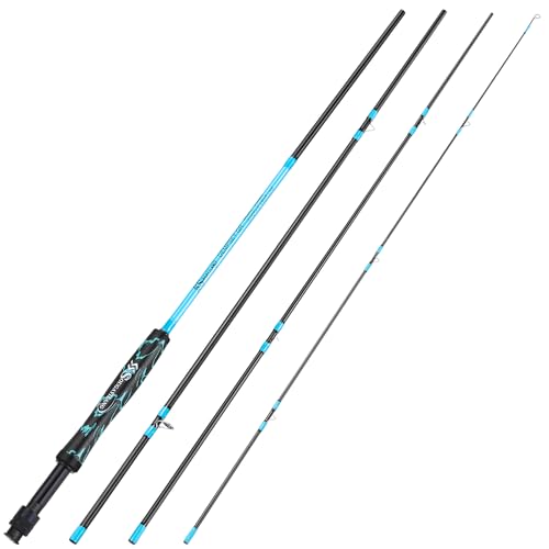 Sougayilang Fliege Angelrute, leichte Ultra-tragbare 4-Stücke 5/6wt Graphit 9' Fliege Rute für kompletten Starter mit SuperPolymer Griff- Blau Sougayilang Fliege Angelrute, leichte Ultra-tragbare 4-Stücke 5/6wt Graphit 9' Fliege Rute für kompletten Starter mit SuperPolymer Griff- Blau von Sougayilang