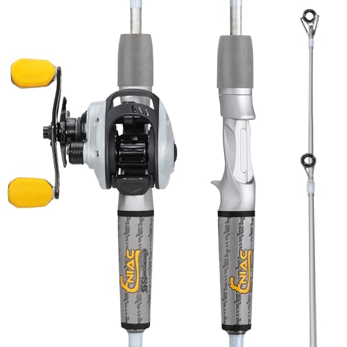 Sougayilang Spinning& Casting Angelrutenkombinationen mit Graphit, 2 Rohlinge, Angelrolle zum Barschangeln-Casting -2,1M- Linkshänder von Sougayilang